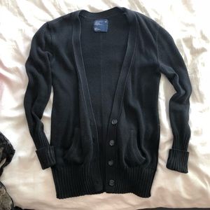 Black grandfather cardigan